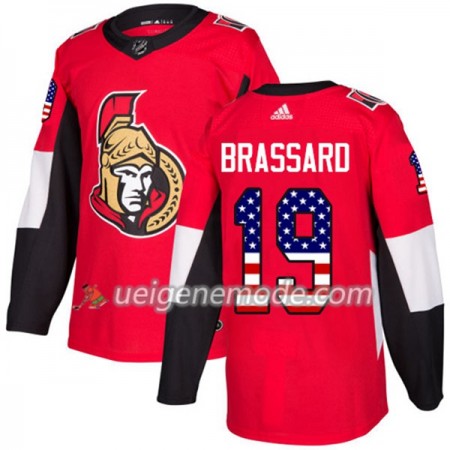 Herren Eishockey Ottawa Senators Trikot Derick Brassard 19 Adidas 2017-2018 Rot USA Flag Fashion Authentic